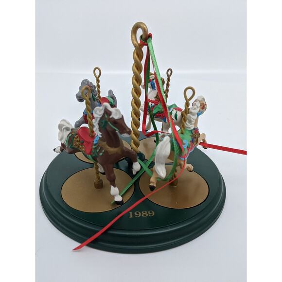 Hallmark Ornament 1989 - Carousel Horses - 5 Piece Set - Picture 2 of 8